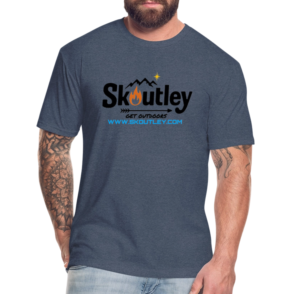 Fitted Cotton/Poly T-Shirt by Next Level - heather navy