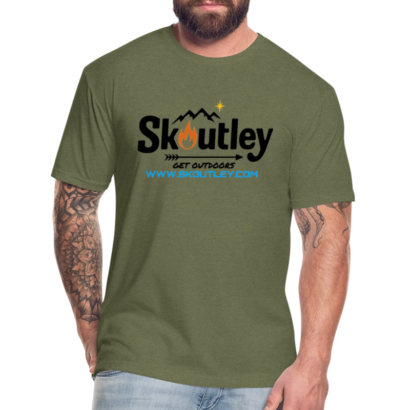 Load image into Gallery viewer, Fitted Cotton/Poly T-Shirt by Next Level - heather military green