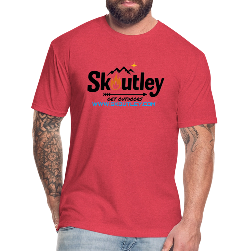 Load image into Gallery viewer, Fitted Cotton/Poly T-Shirt by Next Level - heather red
