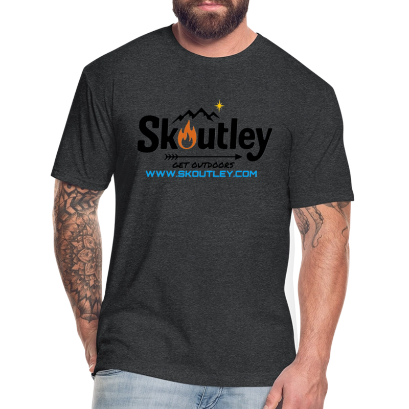 Load image into Gallery viewer, Fitted Cotton/Poly T-Shirt by Next Level - heather black