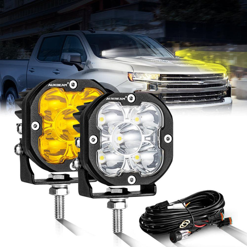 Load image into Gallery viewer, 3 Inch 80W 9600LM LED Pods Lights White&Amber for CHEVROLET