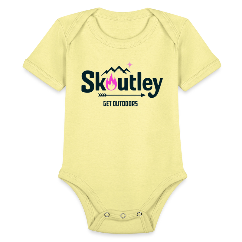 Load image into Gallery viewer, Organic Short Sleeve Baby Bodysuit - washed yellow