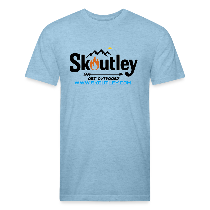 Load image into Gallery viewer, Fitted Cotton/Poly T-Shirt by Next Level - heather blue