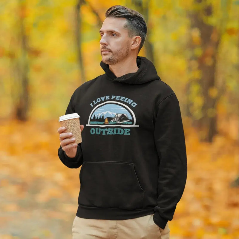 Load image into Gallery viewer, I Love Peeing Outside Men Adult Fleece Hoodie