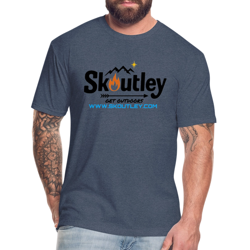 Load image into Gallery viewer, Fitted Cotton/Poly T-Shirt by Next Level - heather navy