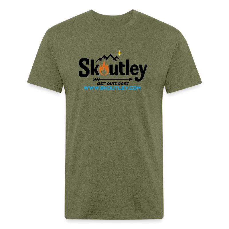Load image into Gallery viewer, Fitted Cotton/Poly T-Shirt by Next Level - heather military green