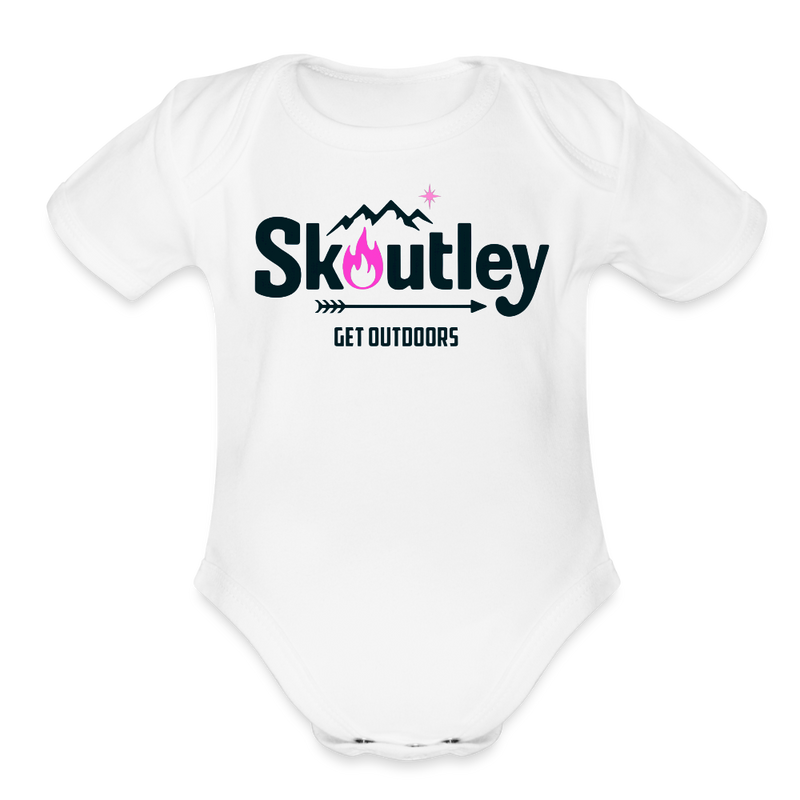 Load image into Gallery viewer, Organic Short Sleeve Baby Bodysuit - white