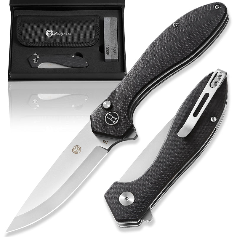 Load image into Gallery viewer, The Vector Folding Pocket Knife Giftset for Men and Women (Black and Silver)