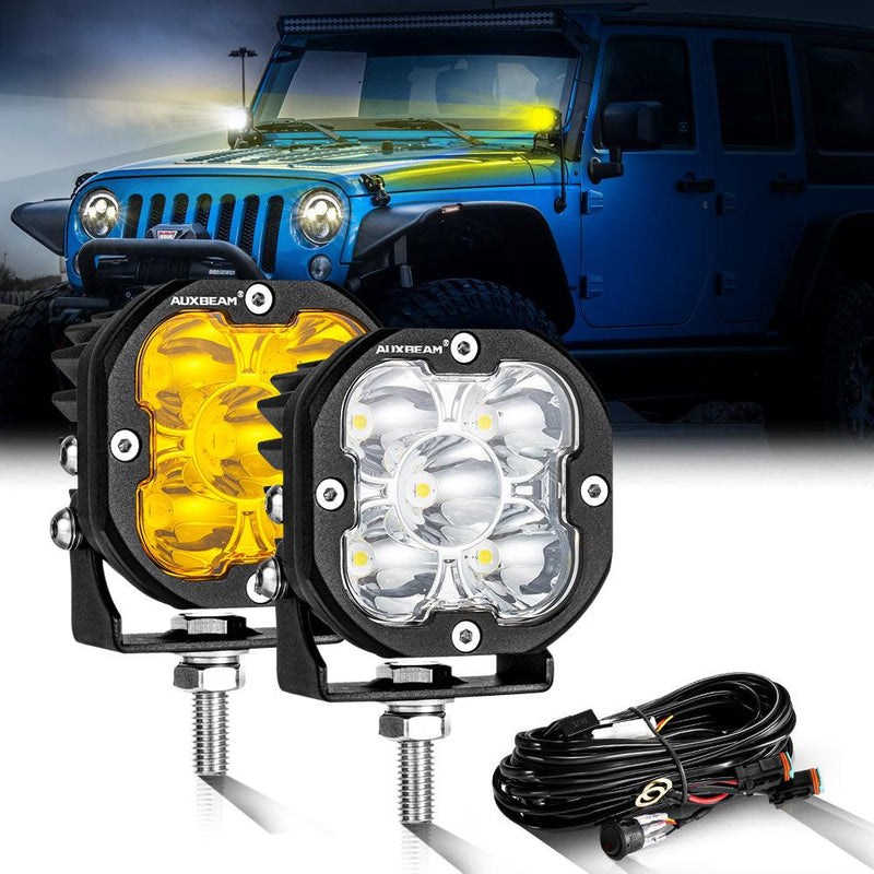 Load image into Gallery viewer, 3 Inch 80W 9600LM LED Pods Lights White&Amber for JEEP