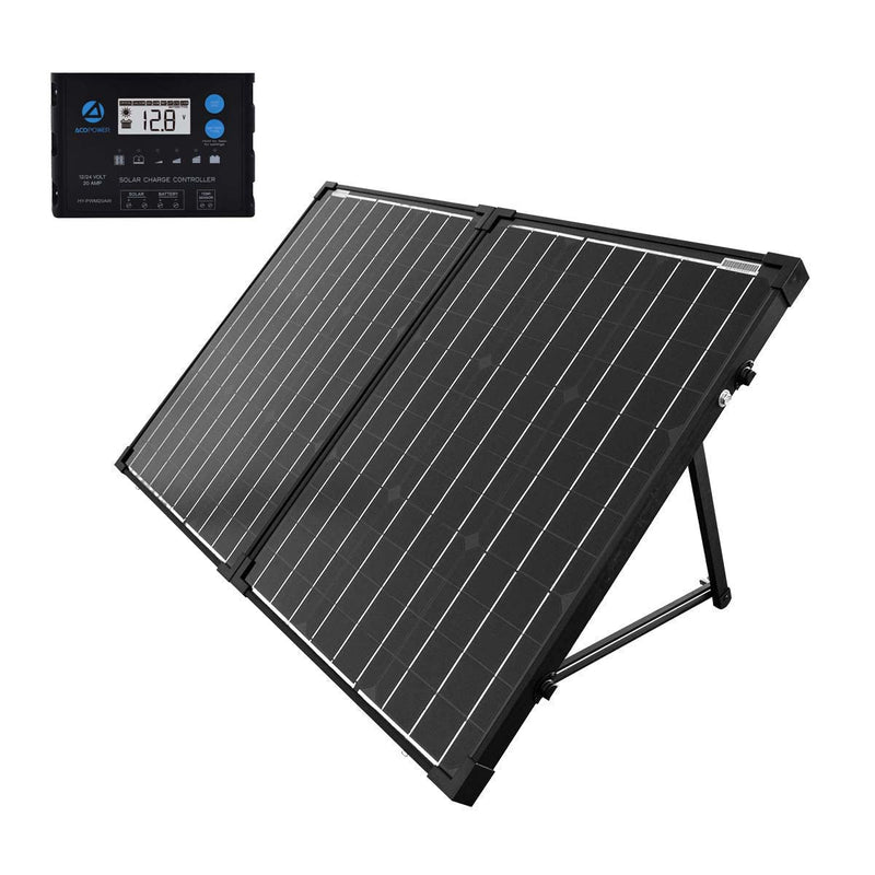 Load image into Gallery viewer, ACOPower 100w 12v Portable Solar Panel kit, Foldable Mono Suitcase, proteusX Waterproof 20A Charge Controller