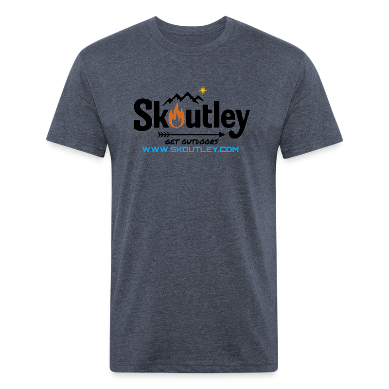 Load image into Gallery viewer, Fitted Cotton/Poly T-Shirt by Next Level - heather navy
