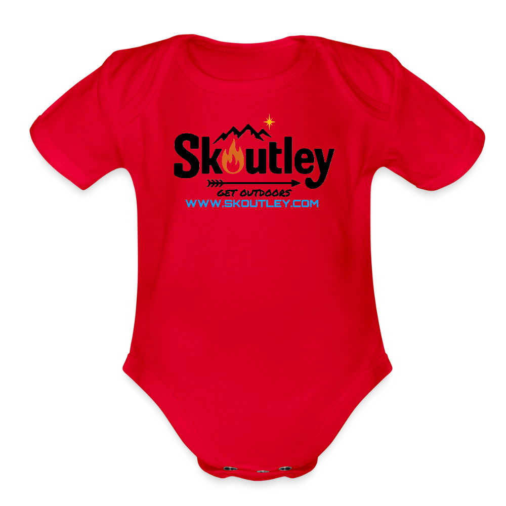 Organic Short Sleeve Baby Bodysuit - red