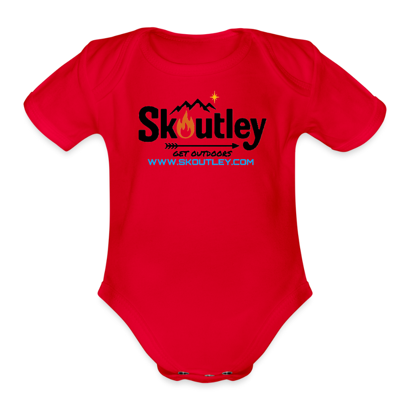 Load image into Gallery viewer, Organic Short Sleeve Baby Bodysuit - red
