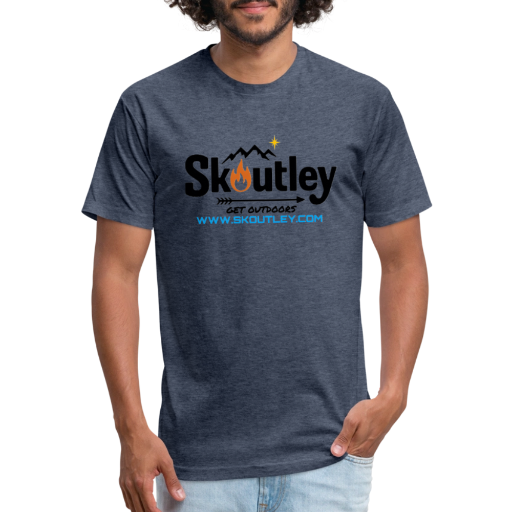 Fitted Cotton/Poly T-Shirt by Next Level - heather navy