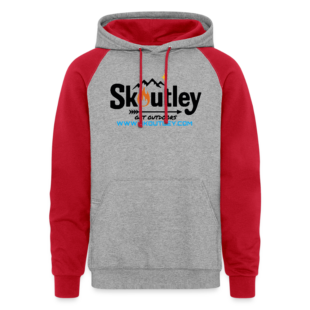 Colorblock Hoodie - heather grey/red