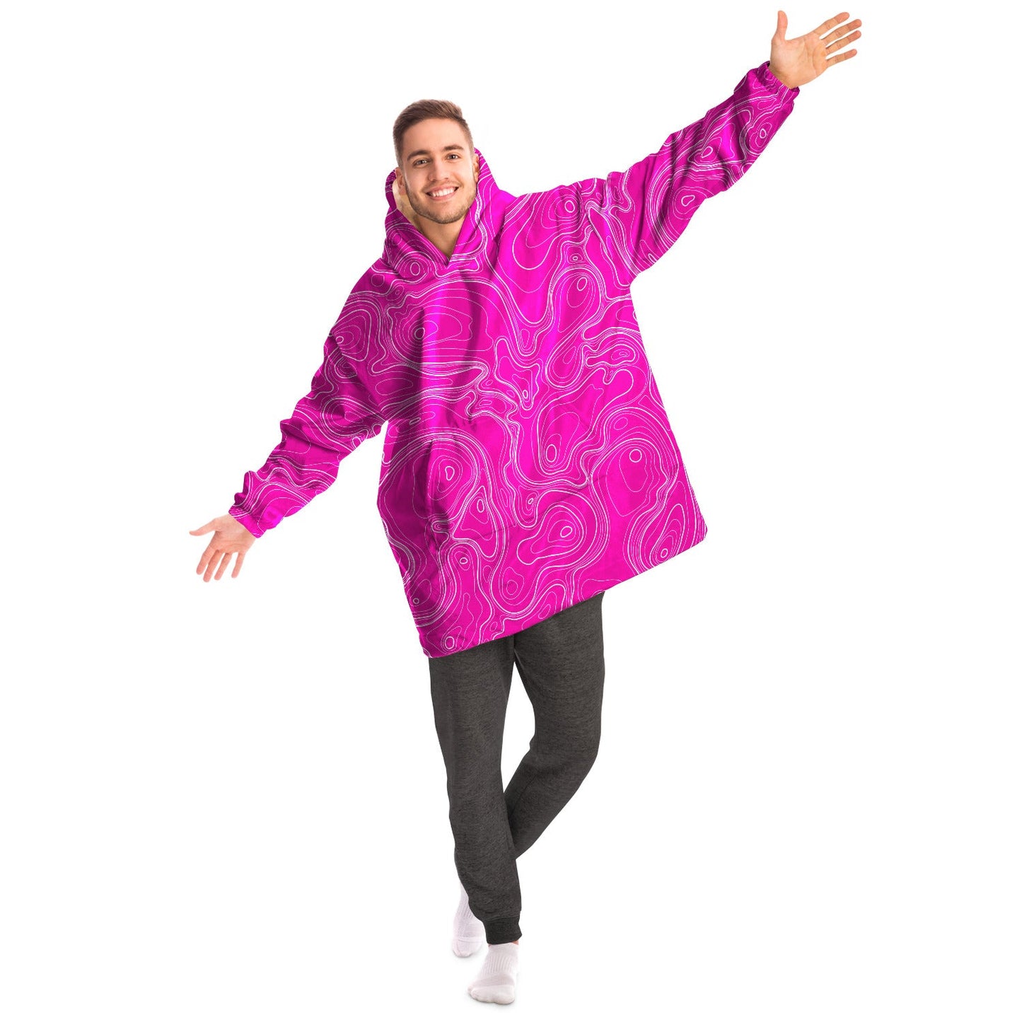 Rad Palm Pink Topographic Snug Hoodie