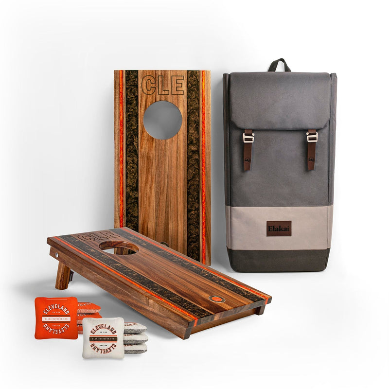 Load image into Gallery viewer, 1ft x 2ft Gameday Teams Epoxy Resin Wood Compact Travel Cornhole Board Set