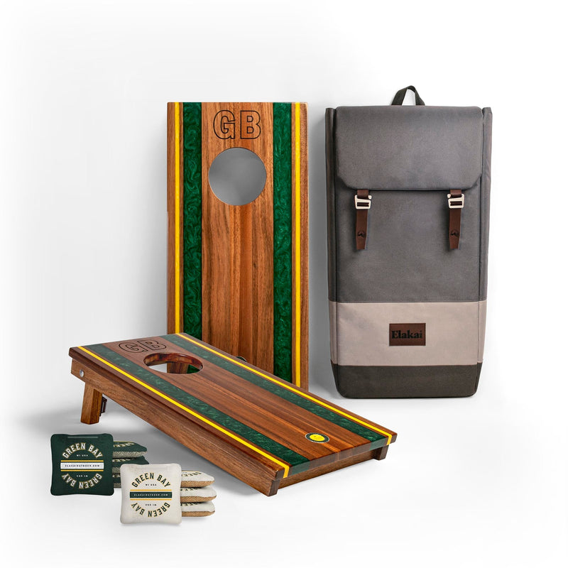 Load image into Gallery viewer, 1ft x 2ft Gameday Teams Epoxy Resin Wood Compact Travel Cornhole Board Set