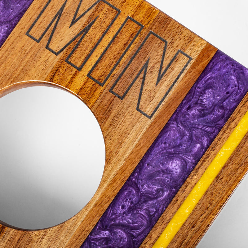 Load image into Gallery viewer, 1ft x 2ft Gameday Teams Epoxy Resin Wood Compact Travel Cornhole Board Set