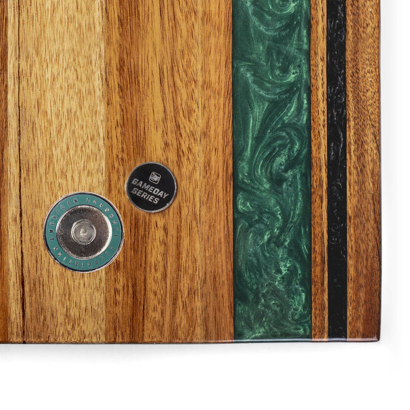 Load image into Gallery viewer, 1ft x 2ft Gameday Teams Epoxy Resin Wood Compact Travel Cornhole Board Set