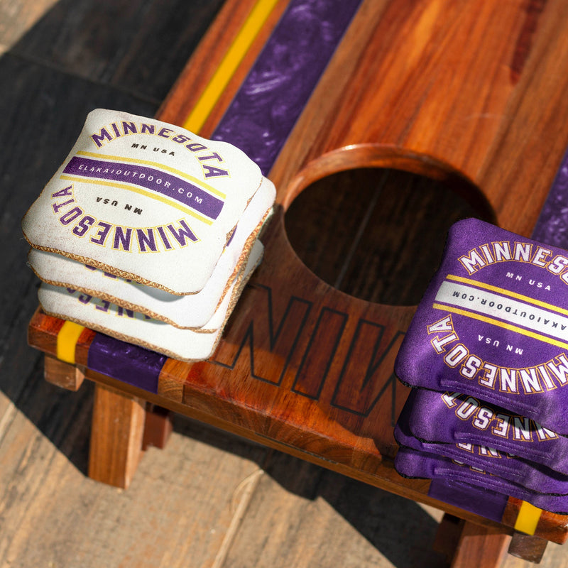 Load image into Gallery viewer, 1ft x 2ft Gameday Teams Epoxy Resin Wood Compact Travel Cornhole Board Set