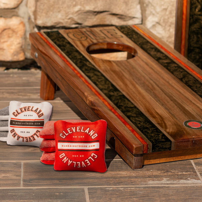 Load image into Gallery viewer, 1ft x 2ft Gameday Teams Epoxy Resin Wood Compact Travel Cornhole Board Set