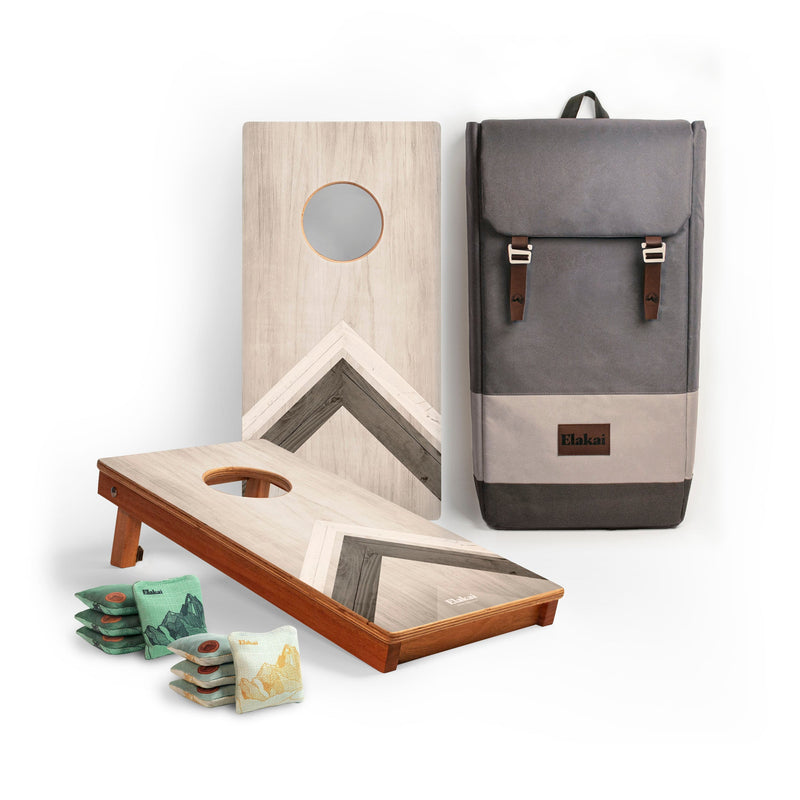 Load image into Gallery viewer, 1ft x 2ft Graphic Wood Travel Cornhole Set | Modern Angle Collection
