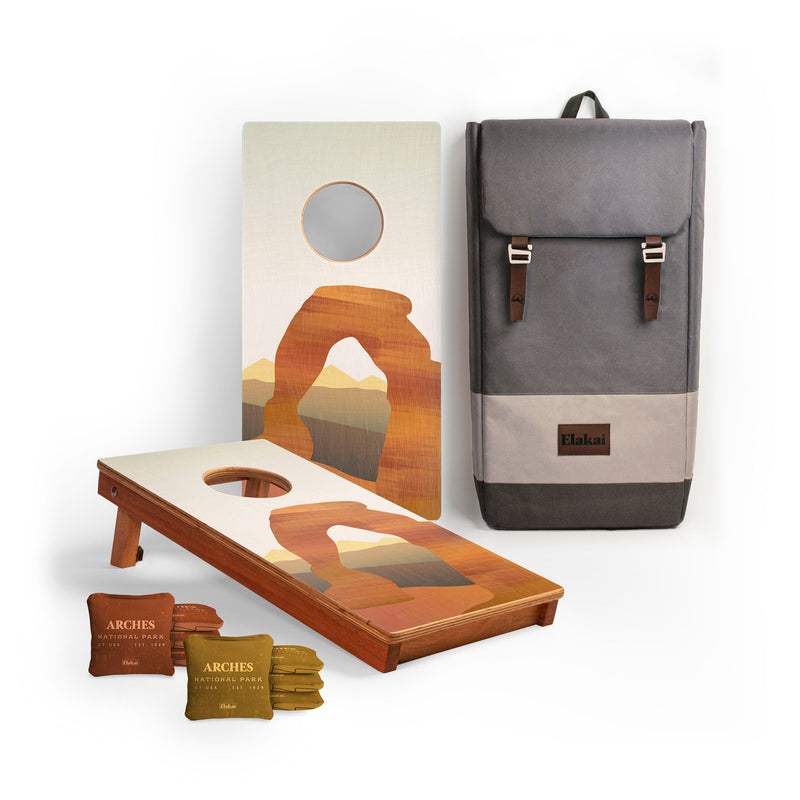 Load image into Gallery viewer, 1ft x 2ft Graphic Wood Travel Cornhole Set | National Parks Inspired Collection