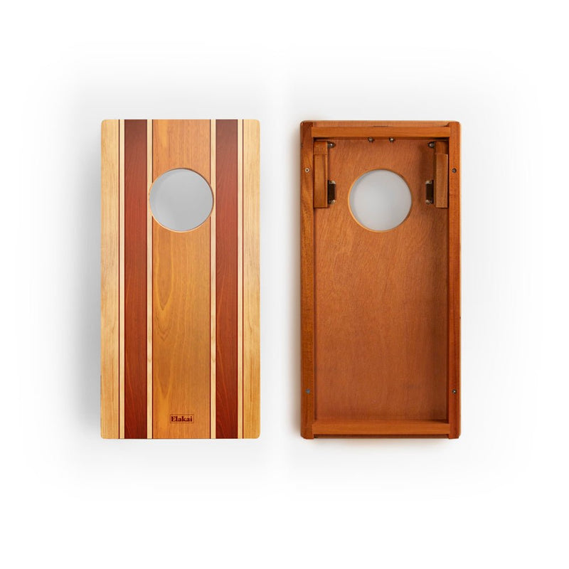 Load image into Gallery viewer, 1ft x 2ft Graphic Wood Travel Cornhole Set | Natural Surf Beach Collection