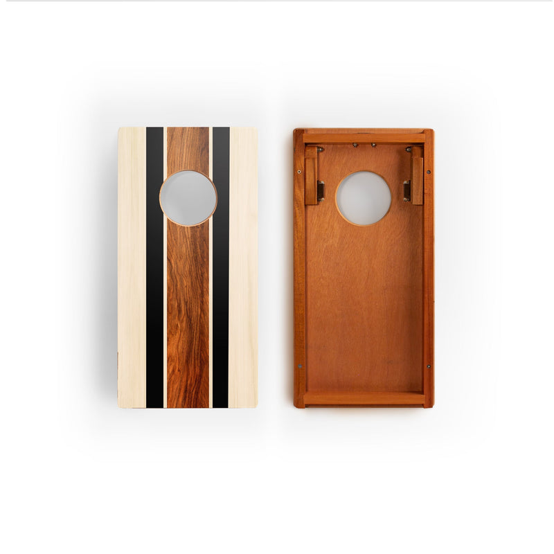 Load image into Gallery viewer, 1ft x 2ft Graphic Wood Travel Cornhole Set | Natural Surf Beach Collection