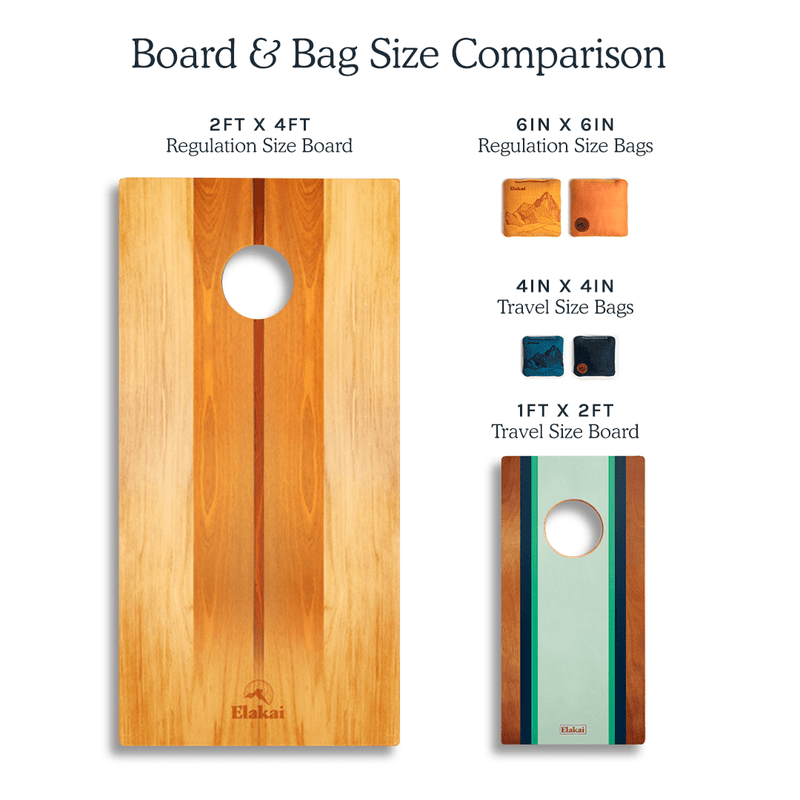 Load image into Gallery viewer, 1ft x 2ft Resin & Wood Travel Cornhole Set | Beach Wave
