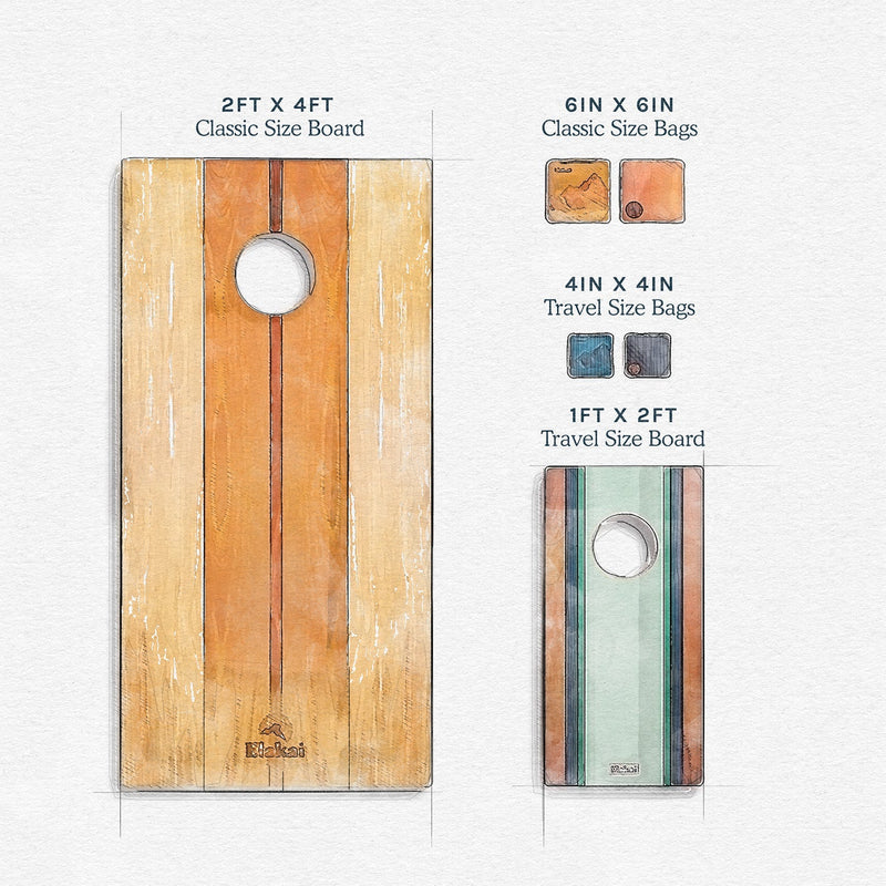 Load image into Gallery viewer, 1ft x 2ft Resin & Wood Travel Cornhole Set | Live Edge River Collection