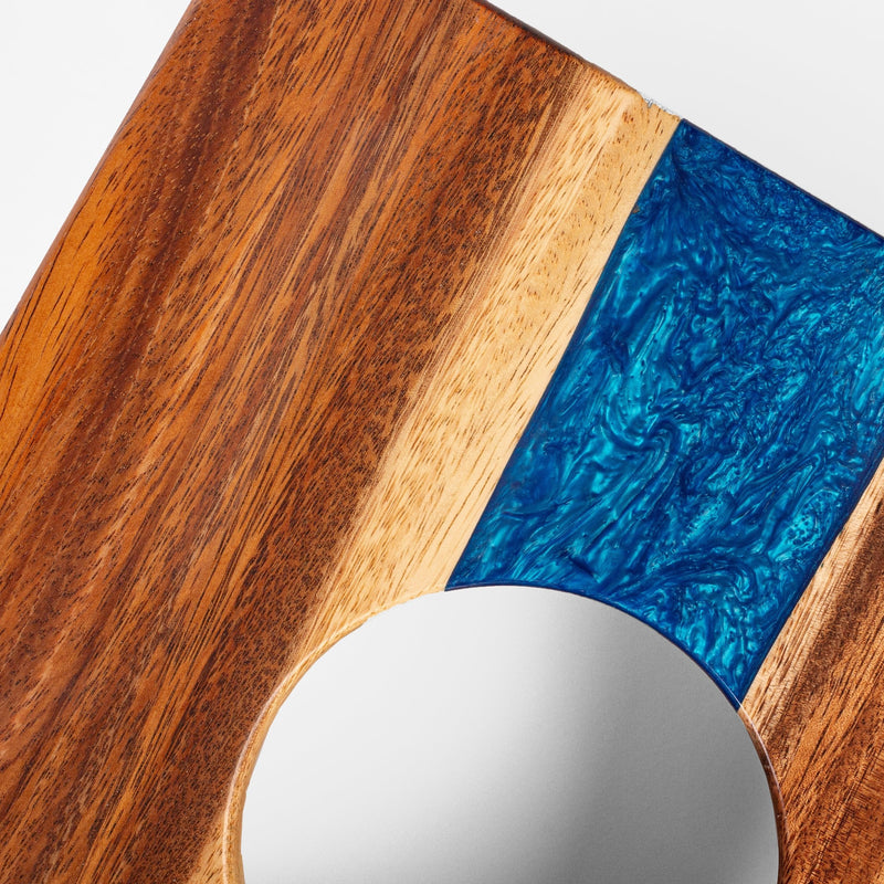 Load image into Gallery viewer, 1ft x 2ft Resin & Wood Travel Cornhole Set | Live Edge River Collection