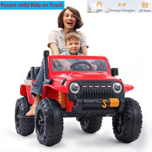 2-Seater Electric Ride-On Jeep for Kids with Remote Control, LED Lights, and MP3 Player