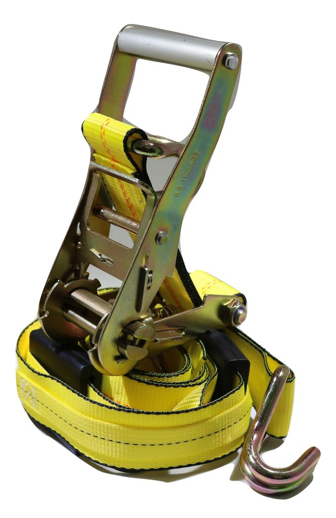 Load image into Gallery viewer, 2" x 11 Ft Over the Wheel 3-Point Auto Tie Down Strap w/ 3 Hooks & 3 Sliding Cleats | 2 PACK