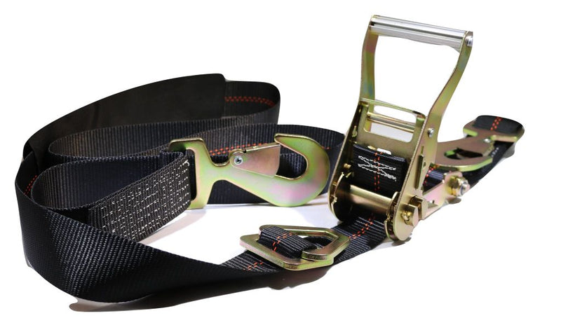Load image into Gallery viewer, 2" x 8 Ft Ratchet Axle Strap w/ Snap Hooks, Adjustable w/ Wear Sleeve | COLOR OPTIONS