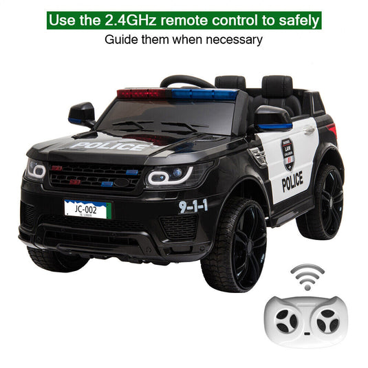 2.4G Remote Control Kids Police Ride On Car with LED Flashing Lights - S7 Model