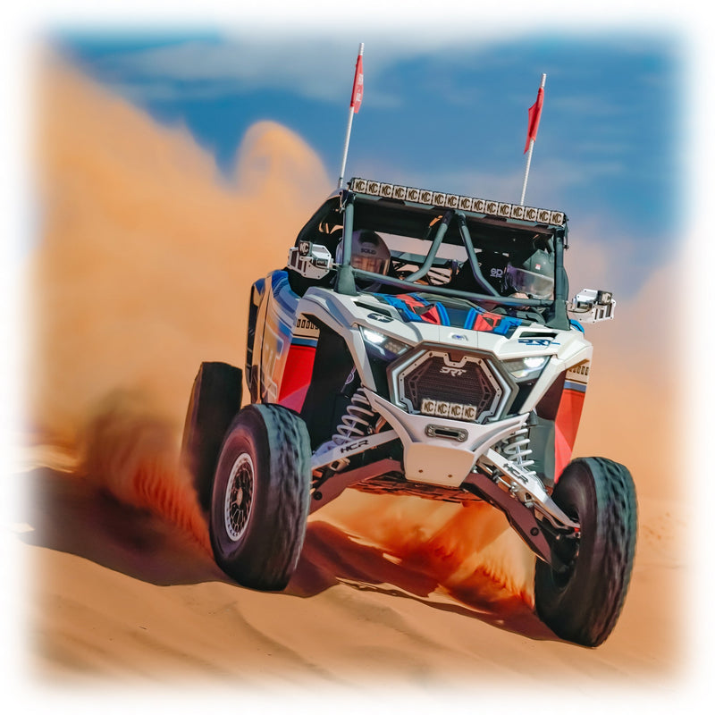 Load image into Gallery viewer, DRT Polaris RZR Pro R /Pro S/Turbo R 2022+ riding on sand with the V2.0 Front Winch Bumper