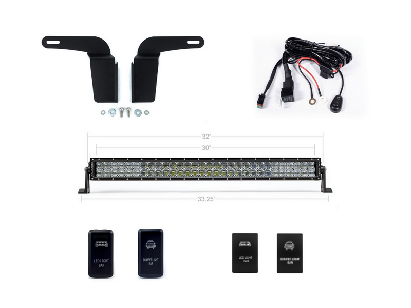 Load image into Gallery viewer, 32" Lower Bumper Hidden LED Light Bar Brackets Kit For 2003-2009 Toyota 4Runner