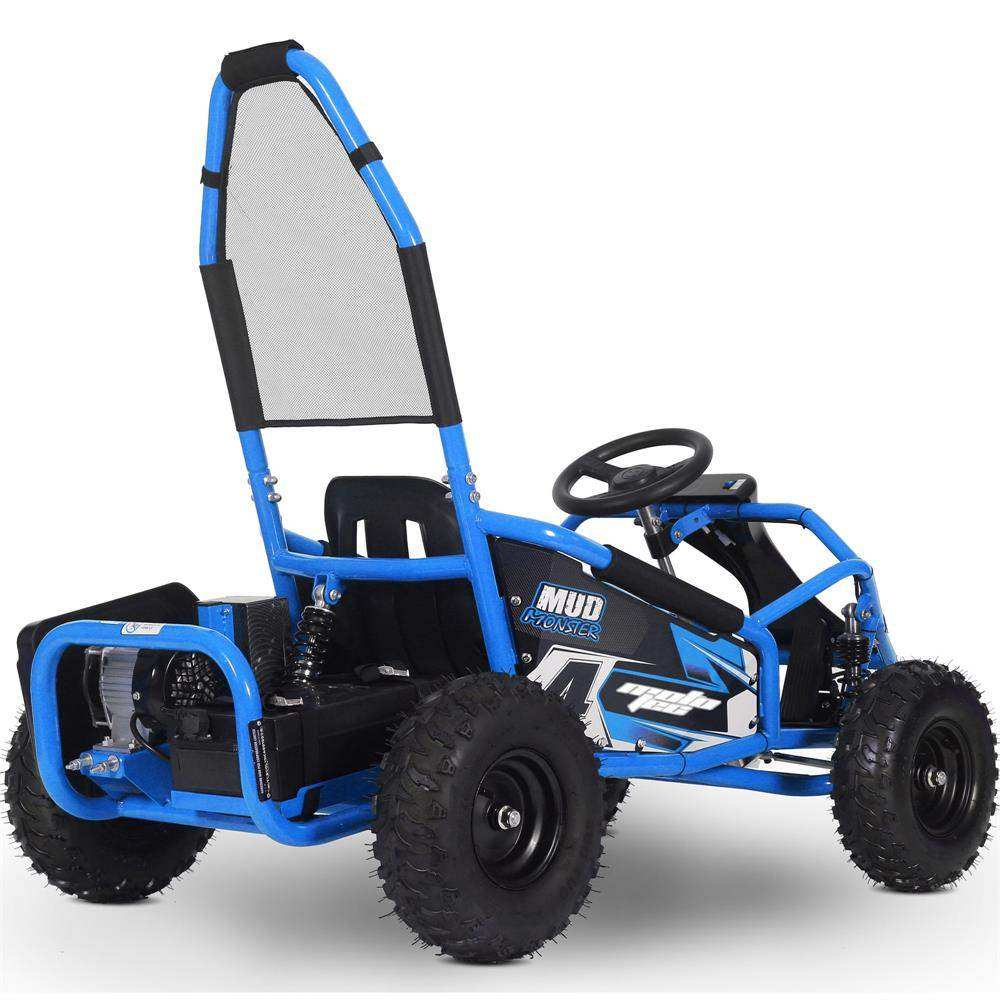 Mototec Mud Monster Kids Electric 48v 1000w Go Kart Full Suspension Blue - Skoutley Outdoors LLC