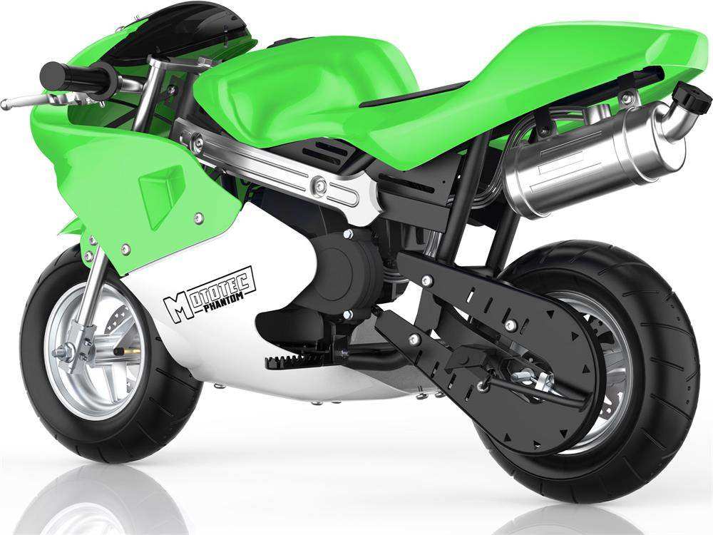 Mototec Phantom Gas Pocket Bike 49cc 2-stroke Green - Skoutley Outdoors LLC