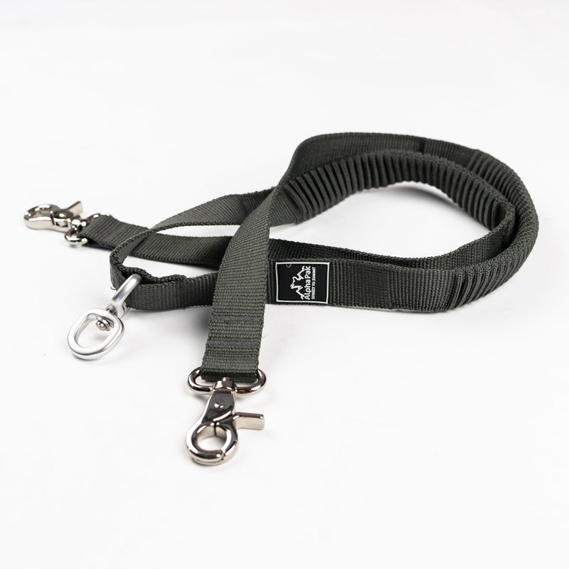 Load image into Gallery viewer, Teton Dark Gray Elastic Dog Leash Coupler