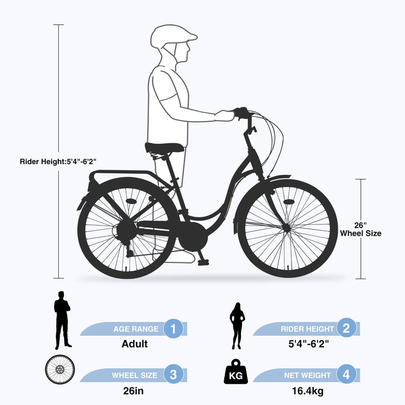 Load image into Gallery viewer, Zukka Cuckoo 26" Beach Cruiser Bike