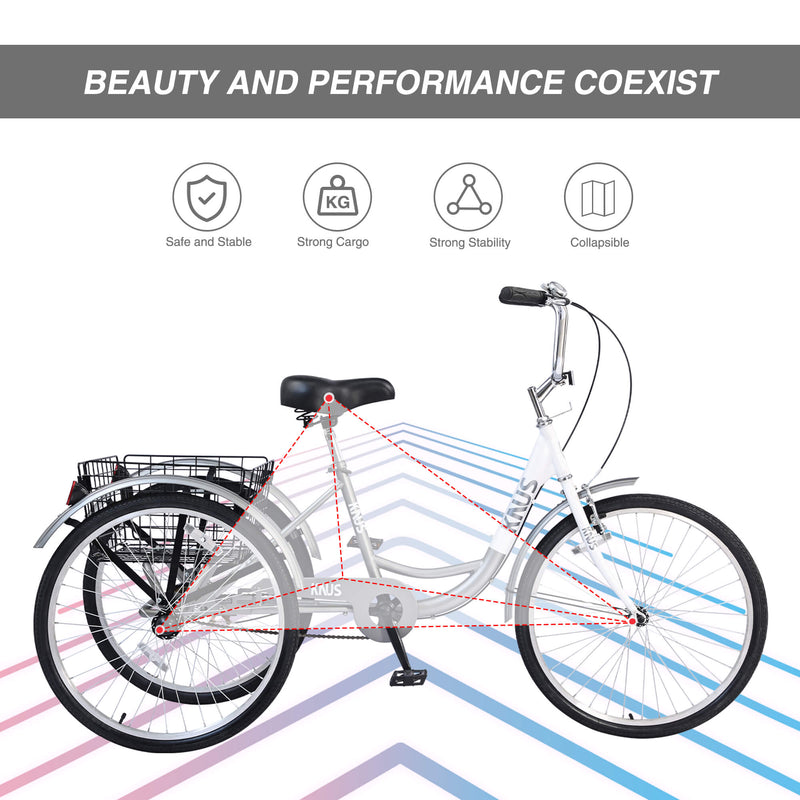 Load image into Gallery viewer, Knus Virbus 24“ Single-Speed Adult Tricycle