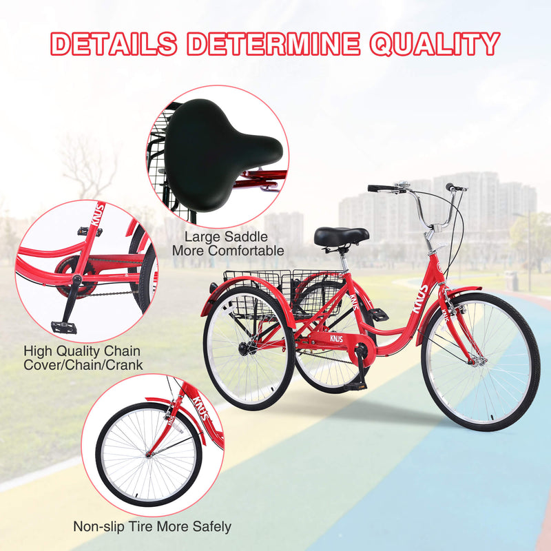 Load image into Gallery viewer, Knus Virbus 24“ Single-Speed Adult Tricycle