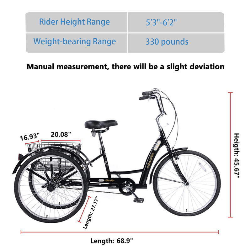 Load image into Gallery viewer, Knus KT03 26" Adult Tricycle