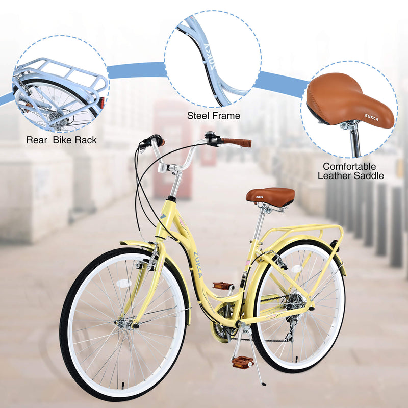 Load image into Gallery viewer, Zukka Cuckoo 26" Beach Cruiser Bike