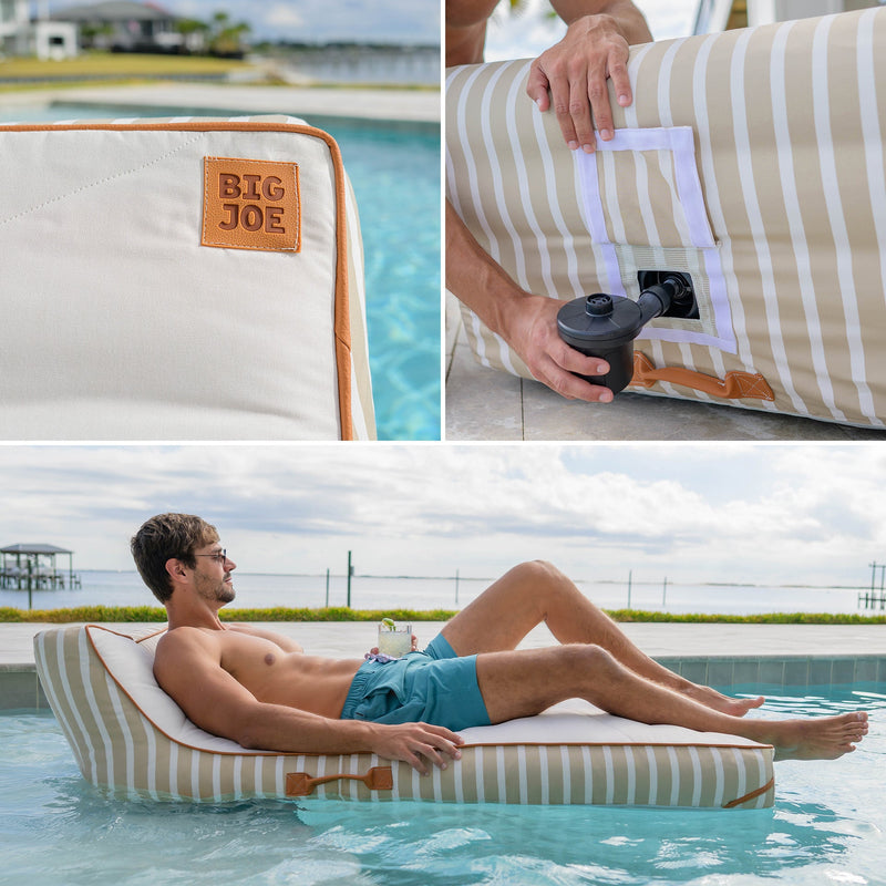 Load image into Gallery viewer, Lux Inflatable Chaise Pool Lounger with Sunbrella® Fabric