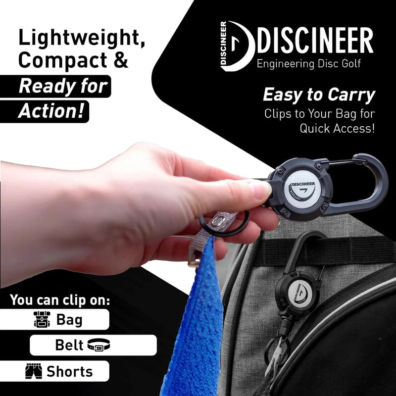 Load image into Gallery viewer, Premium Retractable Waffle Towel & Carabiner - 16" x 16"