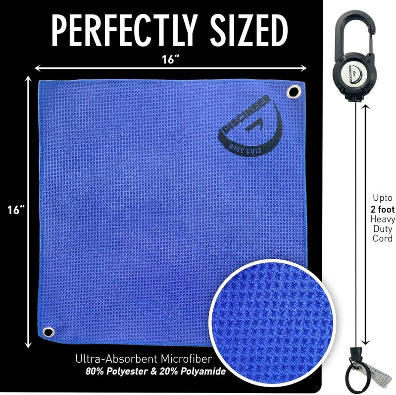 Load image into Gallery viewer, Premium Retractable Waffle Towel & Carabiner - 16" x 16"